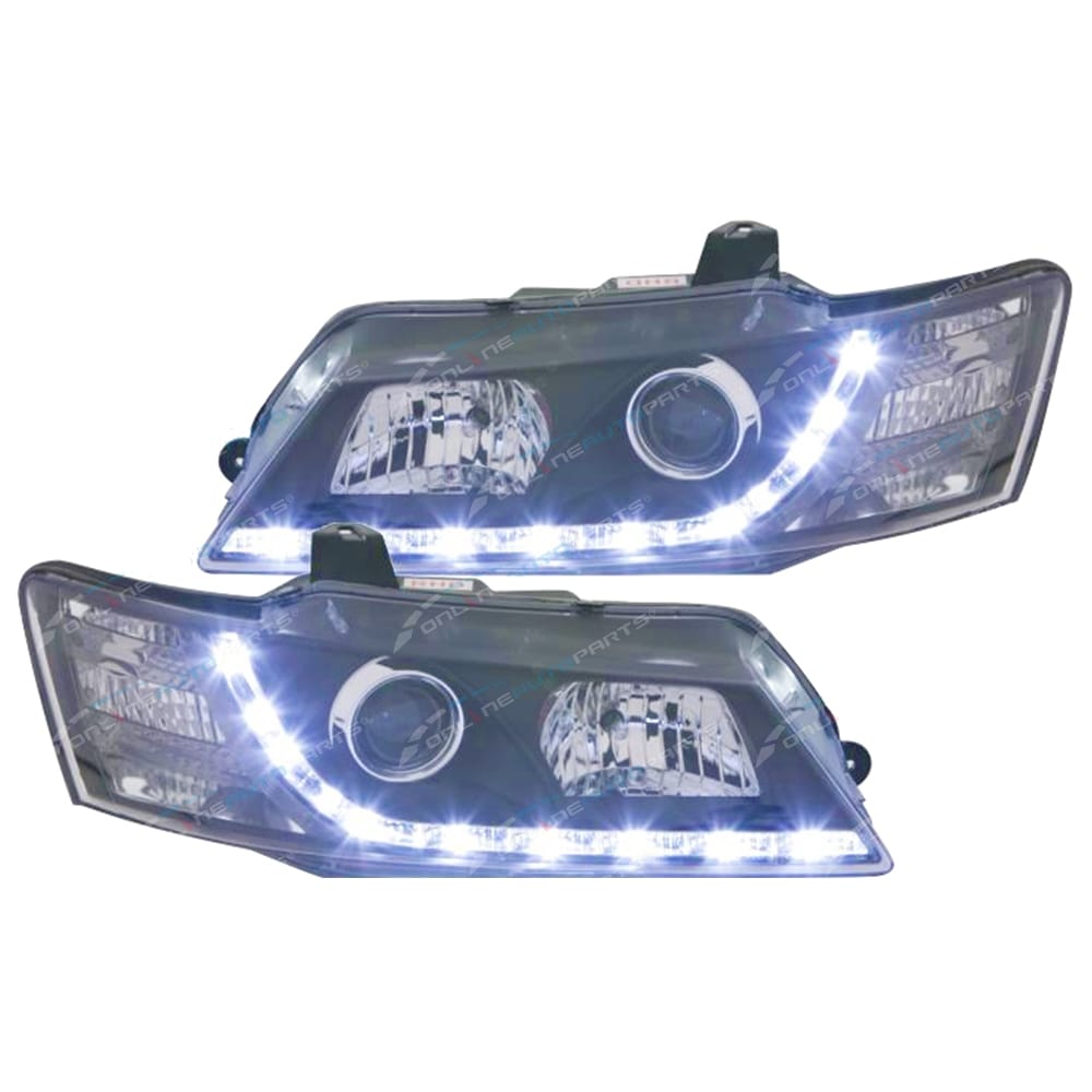 Pair Of Projector Headlights + Full LED Bulb Set For Holden Commodore VZ SS & Calais Models