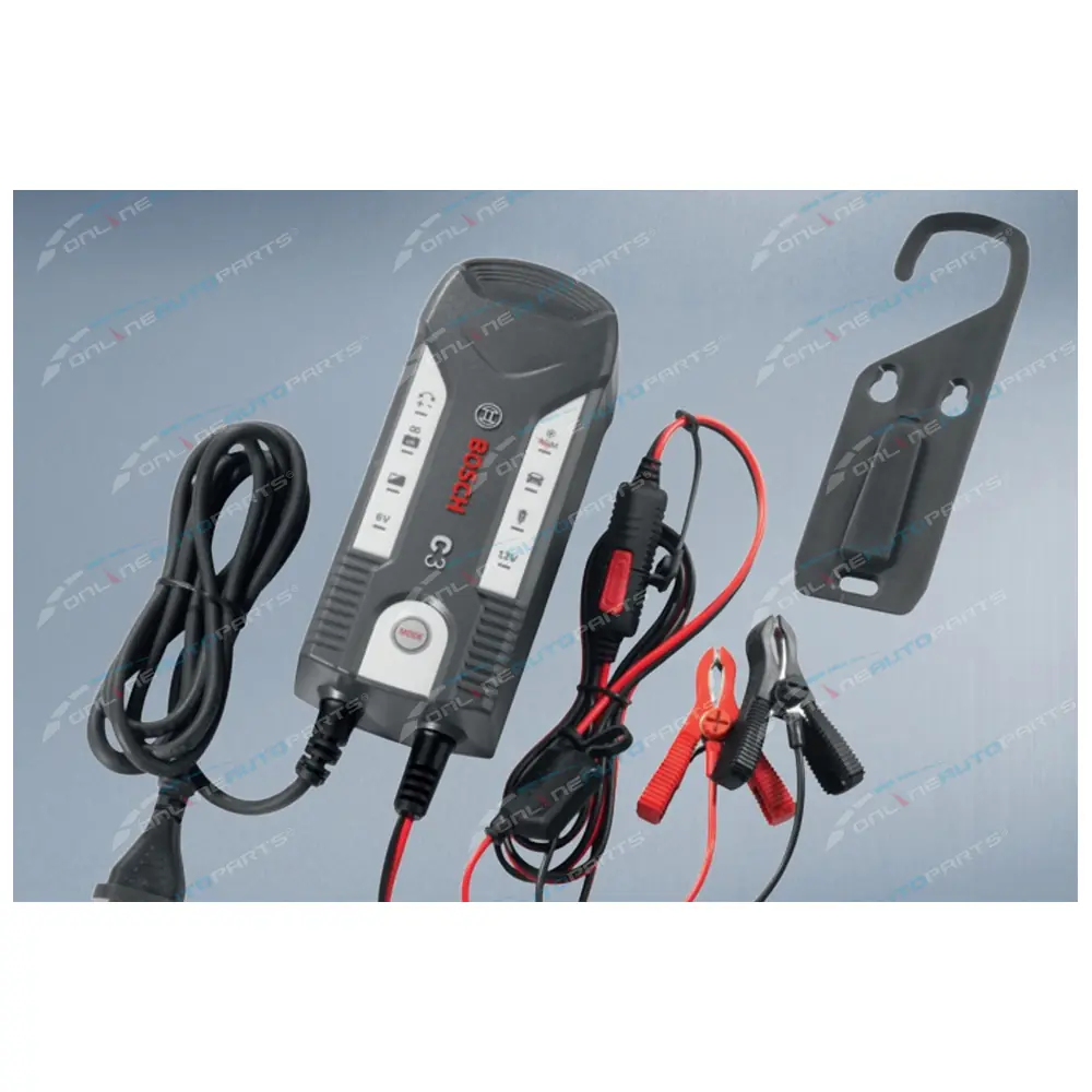 C3 | GENUINE BOSCH 3.8A Car Bike Battery Charger - 6v 12v - AGM